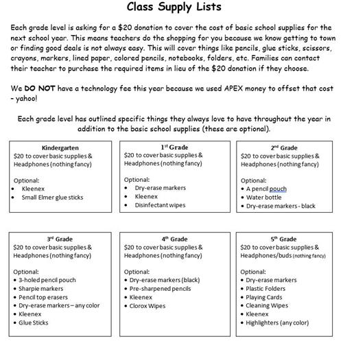 Supply List